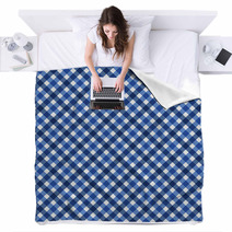 Navy Blue Gingham Fabric  Background Blankets 48493977