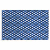 Navy Blue Gingham Fabric  Background Rugs 48493977