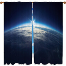 Near Space Photography - 20km Above Ground / Real Photo Window Curtains 55682649