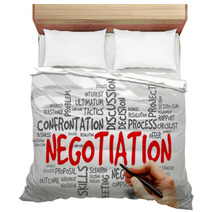 Negotiation Word Cloud, Business Concept Bedding 76384805