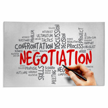 Negotiation Word Cloud, Business Concept Rugs 76384805