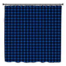Neon Blue Grid Bath Decor 62480442