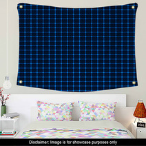Neon Blue Grid Wall Art 62480442