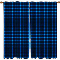 Neon Blue Grid Window Curtains 62480442