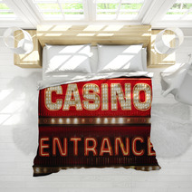 Neon Casino Entrance Sign Bedding 2327503