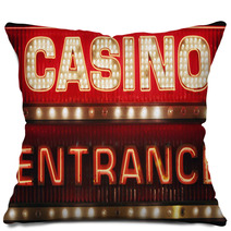Neon Casino Entrance Sign Pillows 2327503