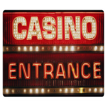 Neon Casino Entrance Sign Rugs 2327503