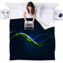 Neon Glowing Lines Abstract Background Blankets 63197670