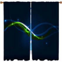 Neon Glowing Lines Abstract Background Window Curtains 63197670