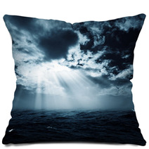 New Hope In The Stormy Ocean, Abstract Environmental Backgrounds Pillows 64846091