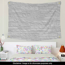 New Tiled White Brick Wall Background And Texture Wall Art 70232728