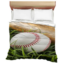 New White Baseball In Green Grass Bedding 50625747