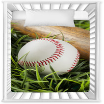 New White Baseball In Green Grass Nursery Decor 50625747