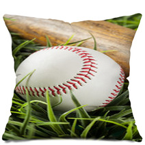 New White Baseball In Green Grass Pillows 50625747