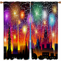New Years Eve-Vector Illustration Window Curtains 58807959
