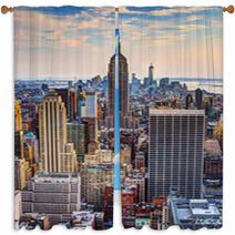 New York City At Dusk Window Curtains 55075201