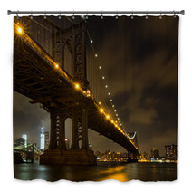 New York City Bridges At Night Bath Decor 60558395