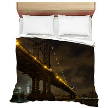 New York City Bridges At Night Bedding 60558395