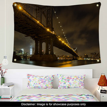 New York City Bridges At Night Wall Art 60558395