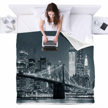 New York City Brooklyn Bridge Blankets 39647168