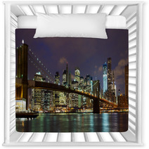 New York City Brooklyn Bridge Panorama At Dusk Nursery Decor 38453008