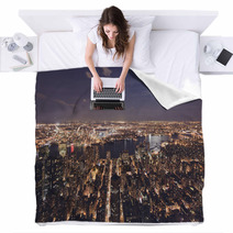 New York City By Night Blankets 58937717