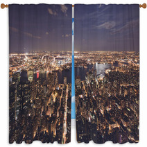 New York City By Night Window Curtains 58937717