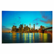 New York City Cityscape At Sunset Rugs 53690903