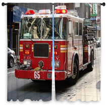 New York City Fire Truck Window Curtains 1605934