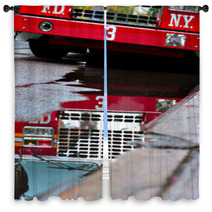 New York Fire Engine Window Curtains 47048719