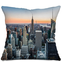 New York Skyline At Sunset Pillows 60595305