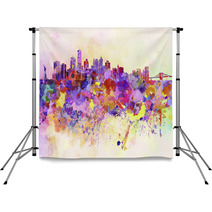 New York Skyline In Watercolor Background Backdrops 59802668