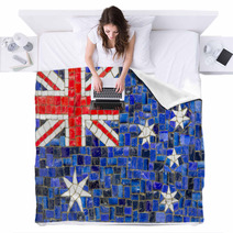 New Zeland Flag Mosaic Blankets 58827452
