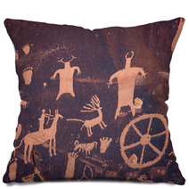 Newspaper Rock State Historical Site Utah Detail Pillows 171501661