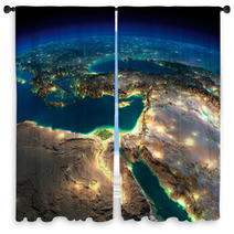 Night Earth Africa And Middle East Window Curtains 62388135