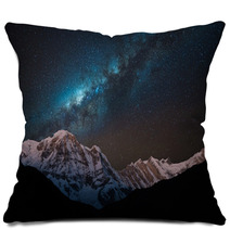 Night Shot Of Annapurna Range With Milky Way. Pillows 61808023
