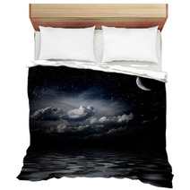 Night Sky Stars Reflecting In Sea Bedding 50530398