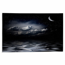 Night Sky Stars Reflecting In Sea Rugs 50530398