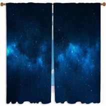 Night Sky - Universe Filled With Stars, Nebula And Galaxy Window Curtains 59958801