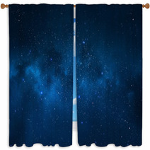 Night Sky - Universe Filled With Stars, Nebula And Galaxy Window Curtains 59958917