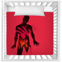 Nightmare Scary Zombie Concept Double Exposure Effect Vector Illustration Nursery Decor 176107462