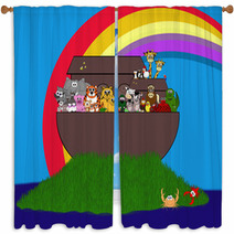 Noah's Ark Scene - A New World Window Curtains 11296092