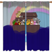 Noah's Ark Scene - The Great Flood Window Curtains 11355835