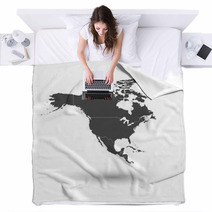 North America Map Background Vector Blankets 64374803