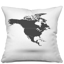 North America Map Background Vector Pillows 64374803