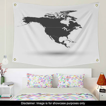 North America Map Background Vector Wall Art 64374803