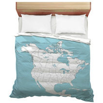 North America Vector Map With Countries Bedding 7027691