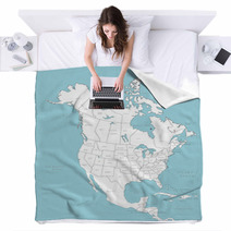 North America Vector Map With Countries Blankets 7027691
