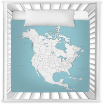 North America Vector Map With Countries Nursery Decor 7027691