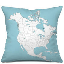 North America Vector Map With Countries Pillows 7027691